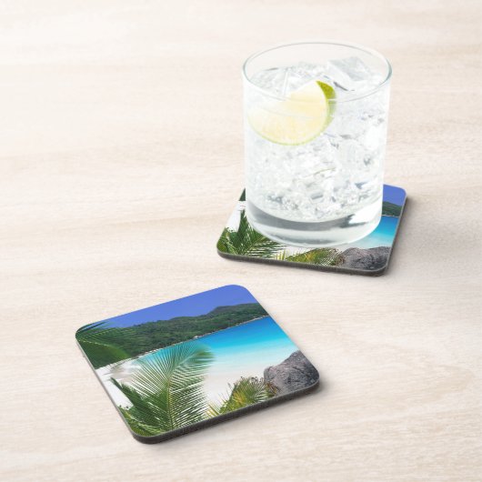 Tropisches Paradies-Strand-Untersetzer-Set Getränkeuntersetzer (Rechte Seite)