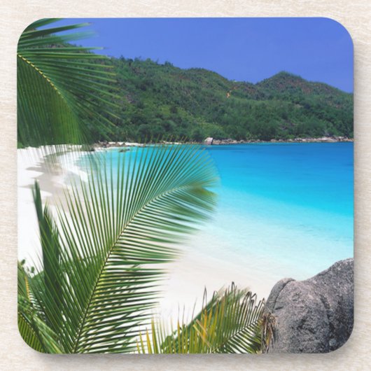 Tropisches Paradies-Strand-Untersetzer-Set Getränkeuntersetzer (Vorderseite)