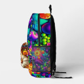 Tropisches Paradies: Vibrant Fruit & Blume Fusion Bedruckter Rucksack (Rechts)
