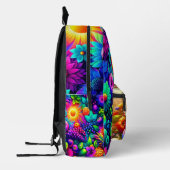Tropisches Paradies: Vibrant Fruit & Blume Fusion Bedruckter Rucksack (Links)