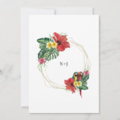 Tropisches Paradies Vögel Brautparty Einladung (Rückseite)