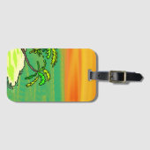 Tropisches Paradies Wüsteninsel Orange Sunset Gepäckanhänger (Vorderseite (Horizontal))