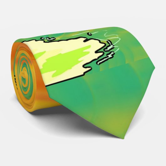 Tropisches Paradies Wüsteninsel Orange Sunset Krawatte (Gerollt)