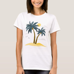 Tropisches Paradiesinsel-Abenteuer im Vintage-Stil T-Shirt