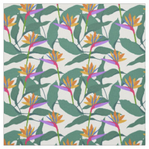 Tropisches Paradiesvogelfloralmuster Stoff
