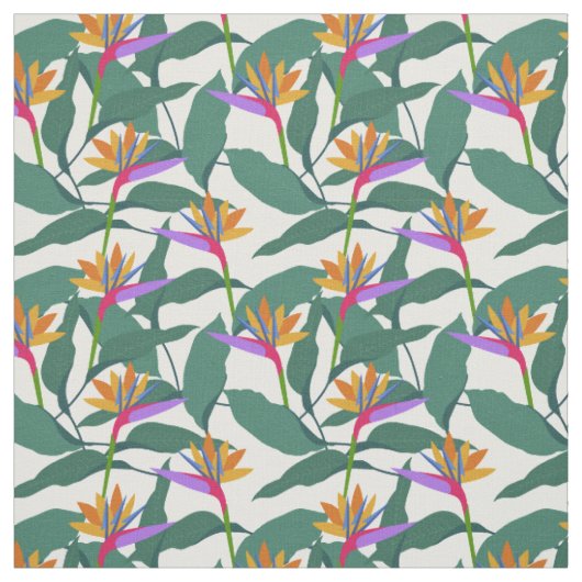 Tropisches Paradiesvogelfloralmuster Stoff (Muster)