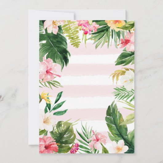 Tropisches Party 40. Geburtstag Einladung (Rückseite)