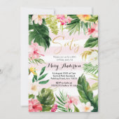 Tropisches Party 46. Geburtstag Einladung (Vorderseite)