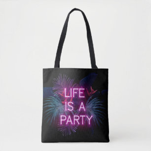 Tropisches Party, Blätter aus Neonpalmen. Tasche