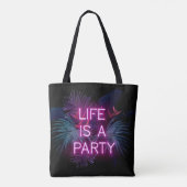 Tropisches Party, Blätter aus Neonpalmen. Tasche (Rückseite)
