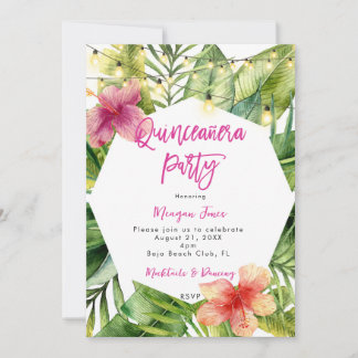 Tropisches Party Boho quinceanera Einladung