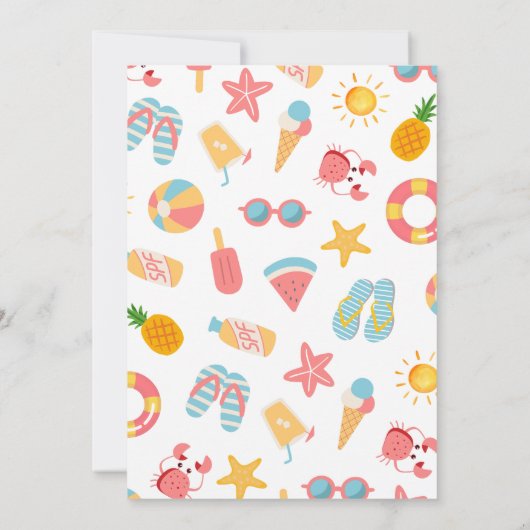 Tropisches Party des Pools Einladung (Rückseite)