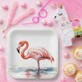 Tropisches Party Flamingo Pappteller (Party)