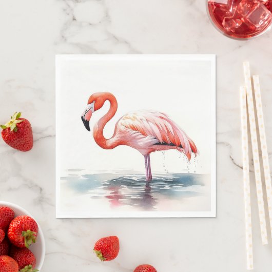 Tropisches Party Flamingo Serviette (Beispiel)