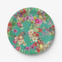 Tropisches Party Floral Hummingbirds