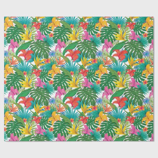 Tropisches Party Geschenkpapier (Flach)