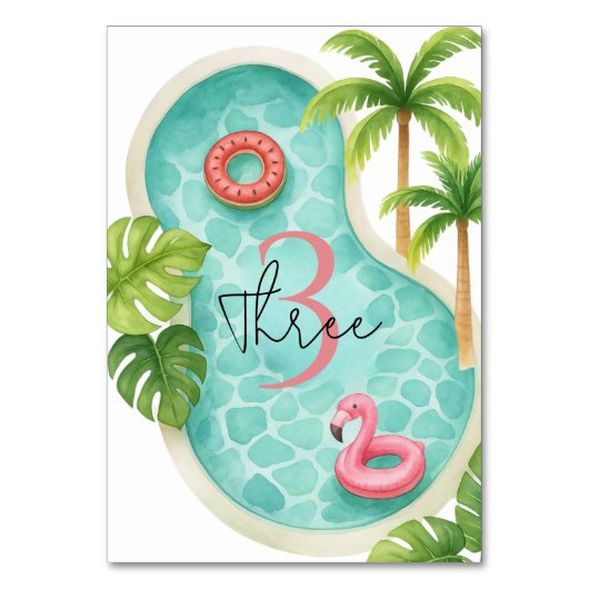 Tropisches Party | Kindergeburtstag Tischnummer (Rückseite)