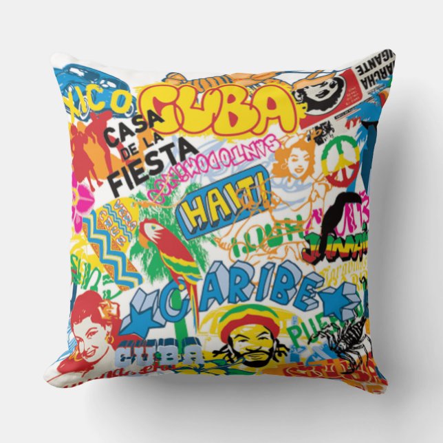 Tropisches Party Kissen (Vorderseite)