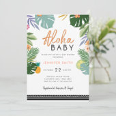 Tropisches Party Luau Aloha Kuban Babydusche Einladung (Stehend Vorderseite)