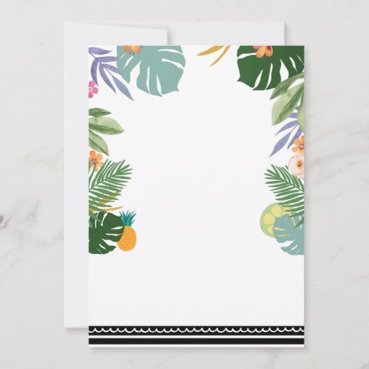 Tropisches Party Luau Aloha Kuban Babydusche Einladung (Rückseite)