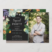 Tropisches Party Luau Aloha Man Einladung zum Gebu (Vorne/Hinten)