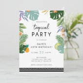 Tropisches Party Luau Aloha Men Einladung (Stehend Vorderseite)