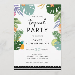 Tropisches Party Luau Aloha Men Einladung