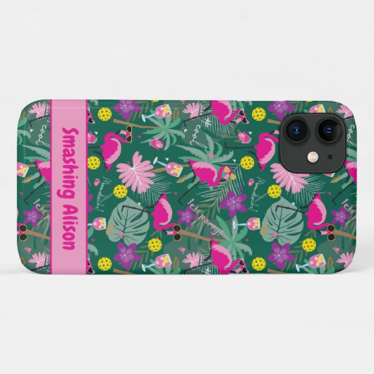 🤩 tropisches Party mit Pickleball, benutzerdefini Case-Mate iPhone Hülle (Rückseite (Horizontal))