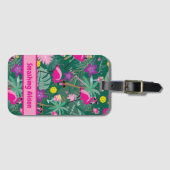🤩 tropisches Party mit Pickleball, benutzerdefini Gepäckanhänger (Vorderseite (Horizontal))