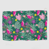 🤩 tropisches Party mit Pickleball  Golfhandtuch (Horizontal)