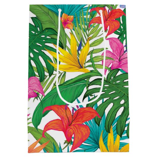 Tropisches Party Mittlere Geschenktüte (Rückseite)