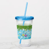 Tropisches Party Schwimmbad Geburtstag Acryltrinkbecher (Rückseite)