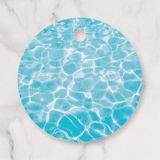 Tropisches Party Schwimmbad Geburtstag Geschenkanhänger (Rückseite)