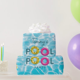 Tropisches Party Schwimmbad Geburtstag Geschenkpapier