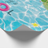 Tropisches Party Schwimmbad Geburtstag Geschenkpapier (Ecke)