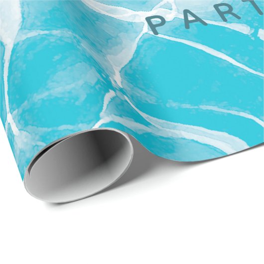 Tropisches Party Schwimmbad Geburtstag Geschenkpapier (Rolleneckpunkt)