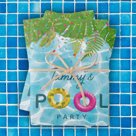 Tropisches Party Schwimmbad Geburtstag Geschenkpapier Set