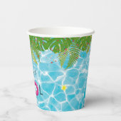 Tropisches Party Schwimmbad Geburtstag Pappbecher (Rückseite)