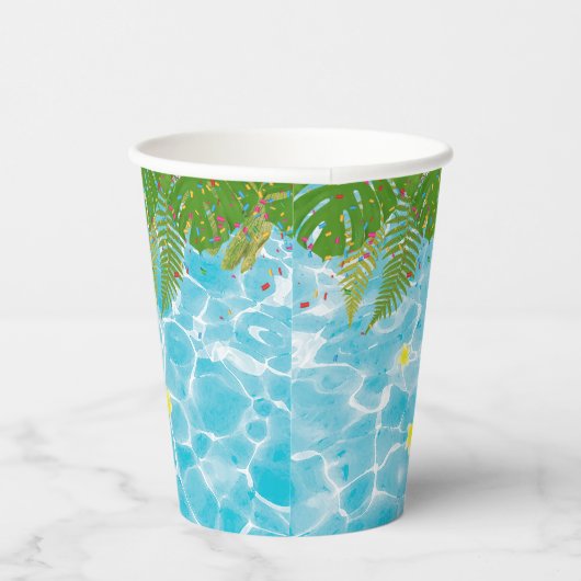 Tropisches Party Schwimmbad Geburtstag Pappbecher (Rechts)