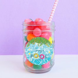 Tropisches Party Schwimmbad Geburtstag Runder Aufkleber