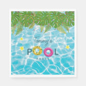 Tropisches Party Schwimmbad Geburtstag Serviette (Vorderseite)