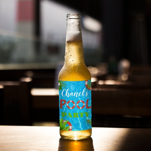 Tropisches Party | Sommer Geburtstag Alkoholflaschenetikett