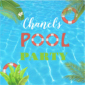 Tropisches Party | Sommer Geburtstag Aufkleber (Vorderseite)