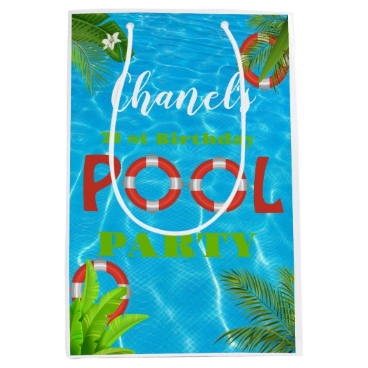 Tropisches Party | Sommer Geburtstag Mittlere Geschenktüte (Vorderseite)