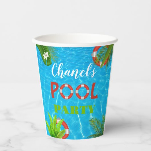 Tropisches Party | Sommer Geburtstag Pappbecher (Vorderseite)