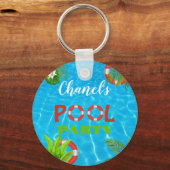 Tropisches Party | Sommer Geburtstag Schlüsselanhänger (Vorderseite)
