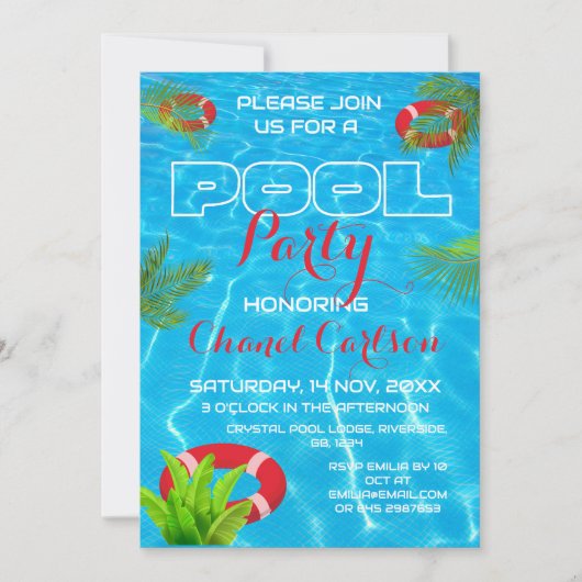 Tropisches Party | Sommergeburt Einladung (Vorderseite)