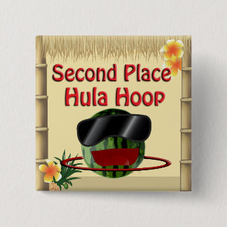 Tropisches Party Tiki Hut 2. Platz Hula Hoop Button
