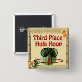 Tropisches Party Tiki Hut 3. Platz Hula Hoop Button (Vorne & Hinten)