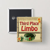 Tropisches Party Tiki Hut 3rd Place Limbo Button (Vorne & Hinten)
